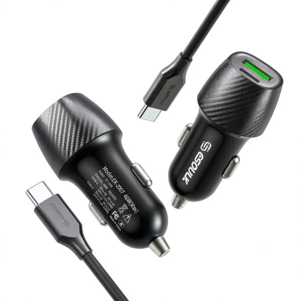 Esoulk 48W Dual Port Car Charger Fast Charging Compact-1