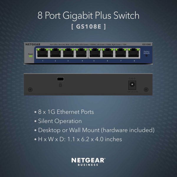 NETGEAR 8 Port Gigabit Ethernet Switch Gray Home Office-1