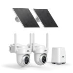 Musthome Solar Outdoor Security Cameras 4K 360 View No Fee-0