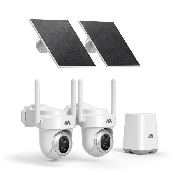 Musthome Solar Outdoor Security Cameras 4K 360 View No Fee-0