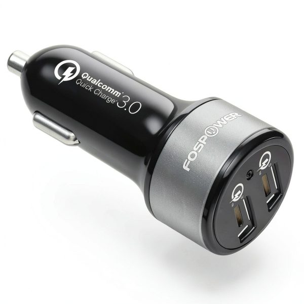 FosPower 2 Port USB Car Charger Quick Charge 3.0 Dual Ports-0