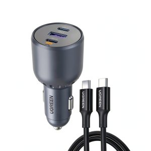 UGREEN 130W Car Charger 3 Port Fast Charging Compact-0