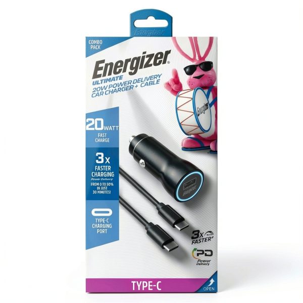Energizer 20W Car Charger Fast Charging Type-C Cable-2