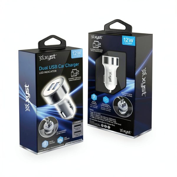 XYST Dual USB Car Charger Rapid Charge Universal-5