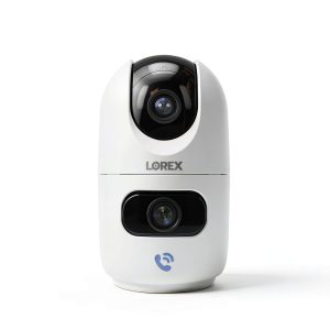 Lorex 2K Dual Lens Indoor Security Camera Pan Tilt-0