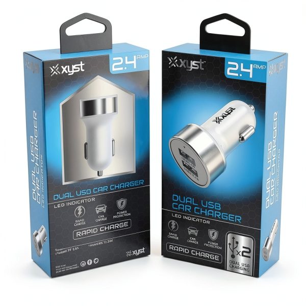 XYST Dual USB Car Charger Rapid Charge Universal-3