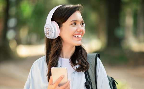 eKids Barbie Bluetooth Headphones for Kids Wireless Volume-1