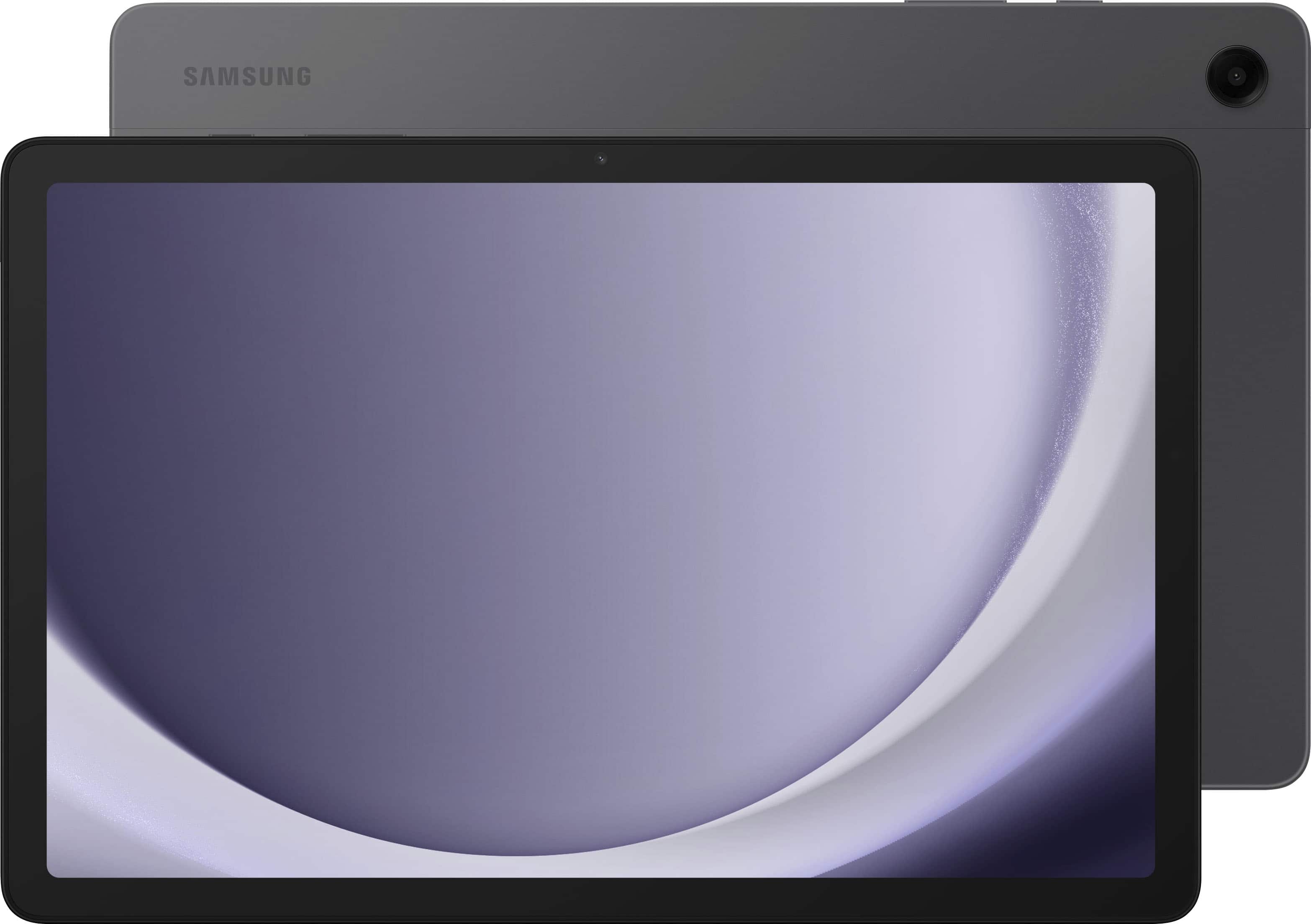 Samsung Galaxy Tab A9+ tablet displaying a family video on its 11-inch screen