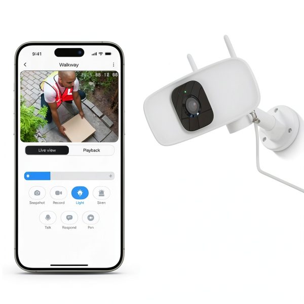 Lorex Connect 2K Floodlight Wi Fi Security Camera White-6