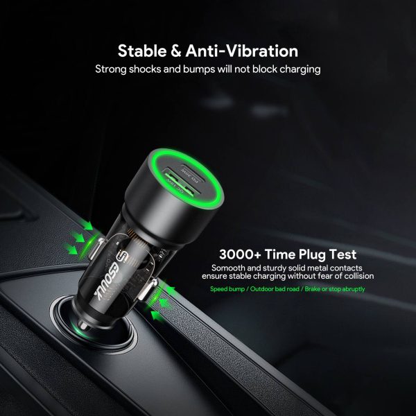 Pavo 30W Fast Car Charger Dual Port Universal Compatibility-7