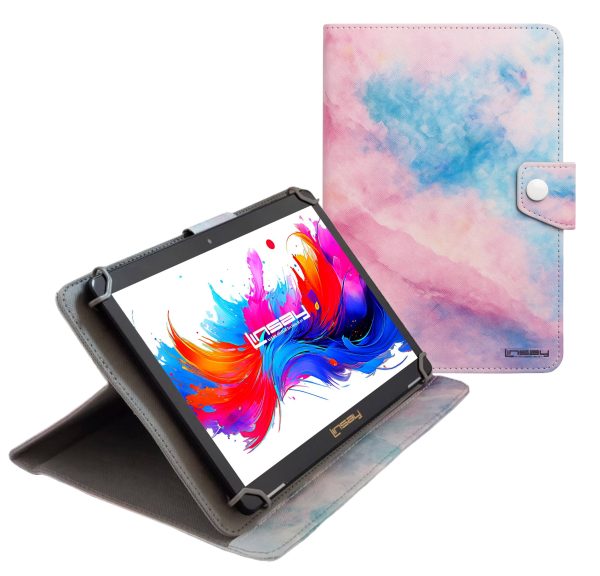 LINSAY 10.1 Inch Android 15 Tablet 256GB SSD Pink Marble-3
