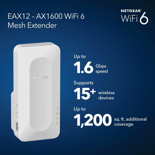 NETGEAR EAX12 AX1600 WiFi 6 Mesh Wall Plug Range Extender-1