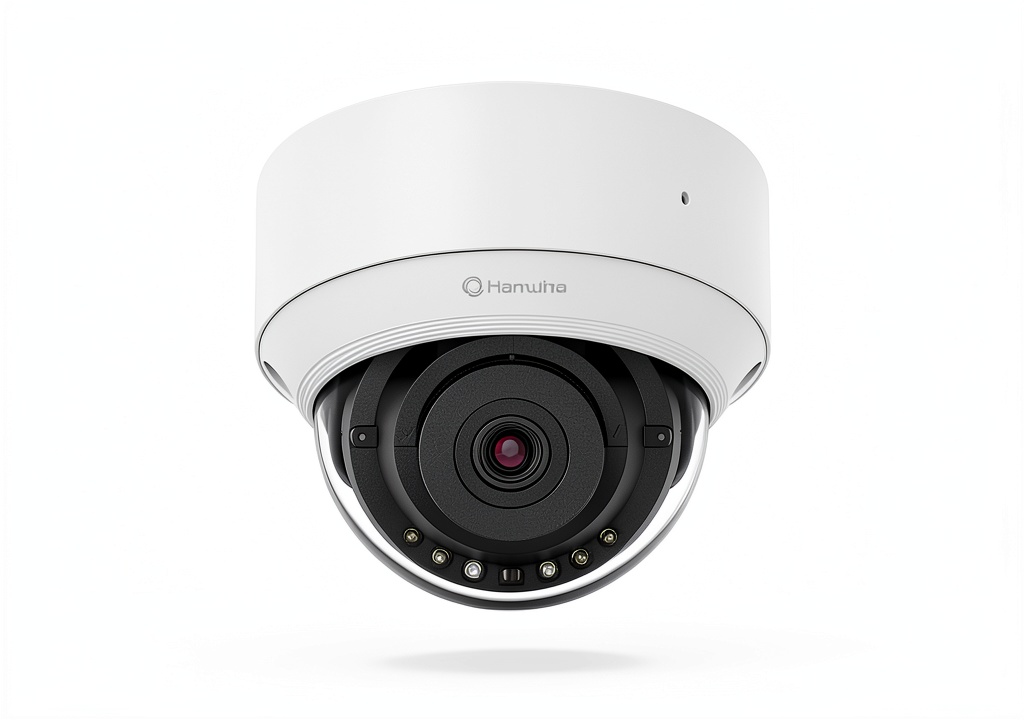 Installing Samsung Wisenet QND C8013R Indoor Network Camera 5MP on a wooden desk