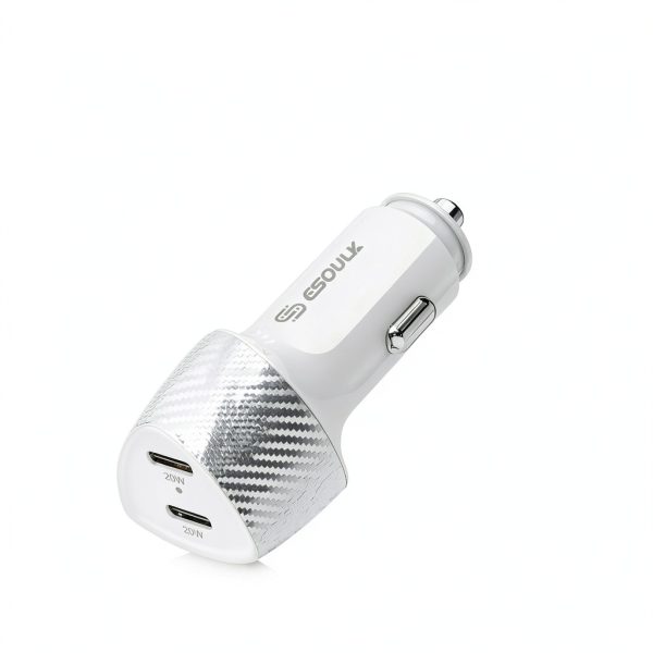 Esoulk 40W Dual USB-C Car Charger Fast Charging Carbon Fiber-1