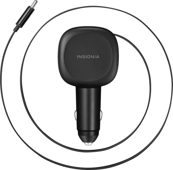Insignia 75W Retractable Car Charger for Smartphones Tablets-7