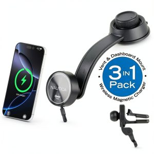 Nautica Turan QMAG Wireless Magnetic Car Charger Phone Mount-0