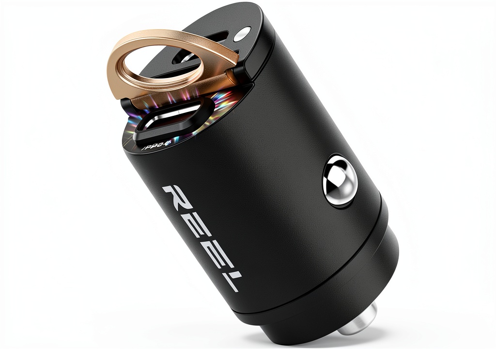 Installing Phone Rebel 65W Dual USB C Car Charger Fast Charge on a vehicle dashboard
