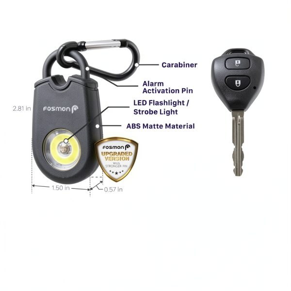 Fosmon Personal Alarm 130dB Waterproof Self Defense Keychain-2