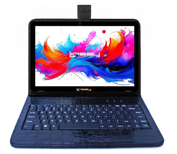 LINSAY 10.1 Octa Core 256GB Android 15 Tablet Black-0