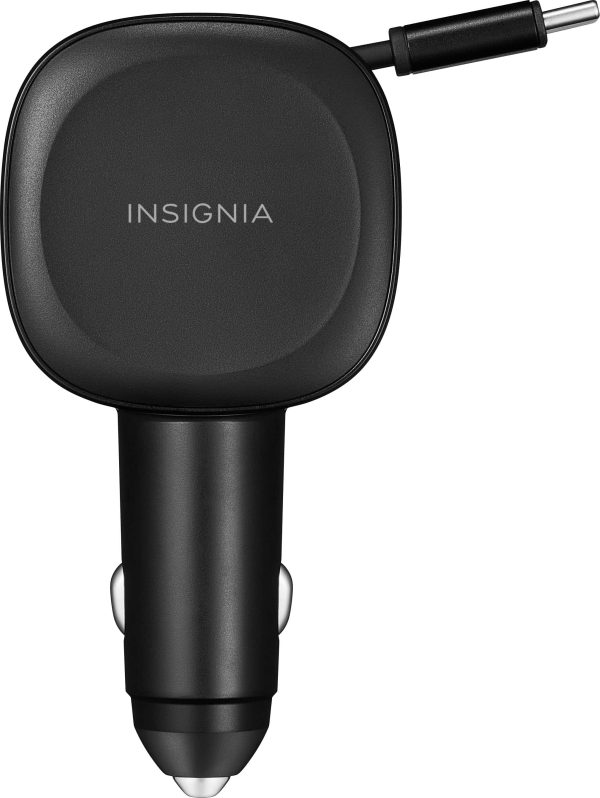 Insignia 75W Retractable Car Charger for Smartphones Tablets-5